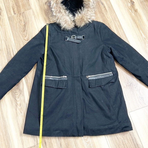 Maje Coat with Fur Hood - Picture 12 of 15